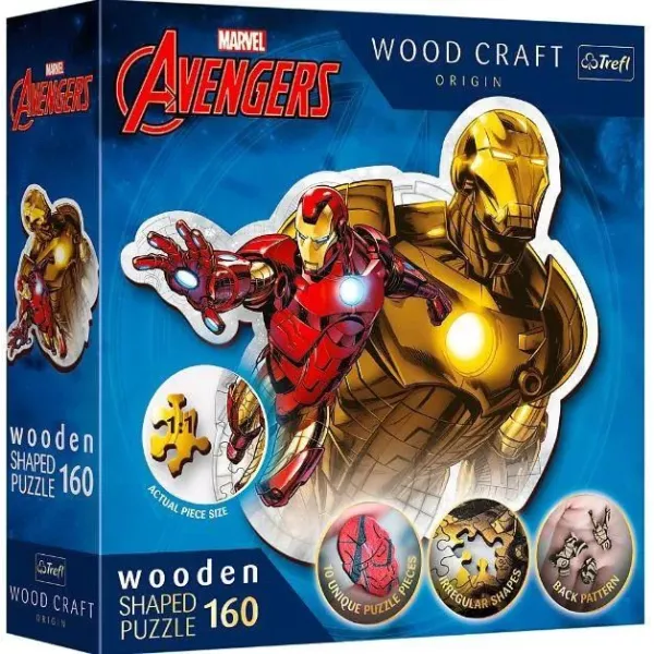 Trefl Puzzle Wood Craft: Avengers, Iron Man - 160 piese din lemn