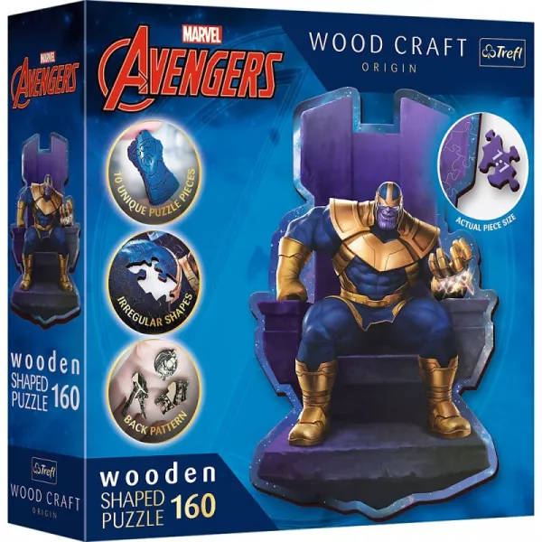 Trefl Puzzle Wood Craft: Avengers, Thanos - 160 piese din lemn