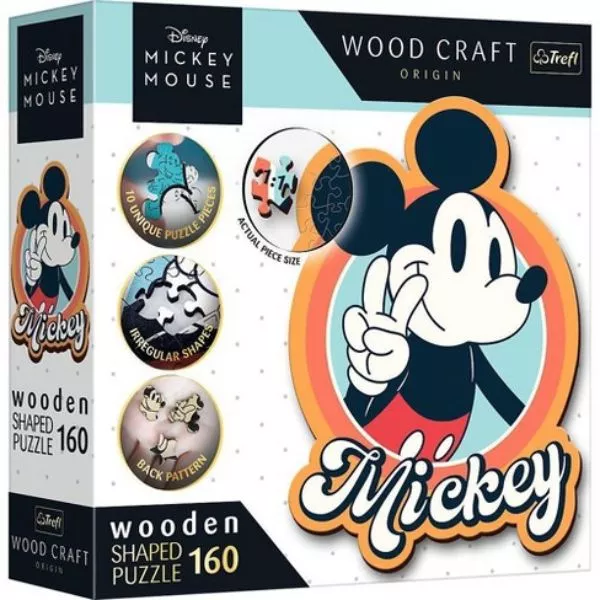 Trefl Puzzle Wood Craft: Disney, Retro Mickey mouse - 160 piese din lemn