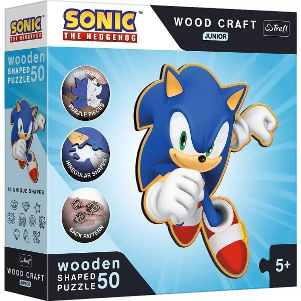 Trefl Puzzle Wood Craft: Sonic,- 50 piese din lemn