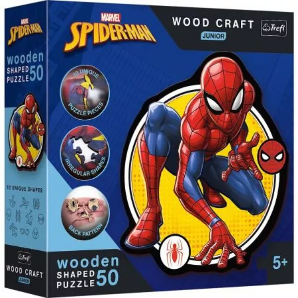 Trefl Puzzle Wood Craft: Spiderman - 50 piese din lemn