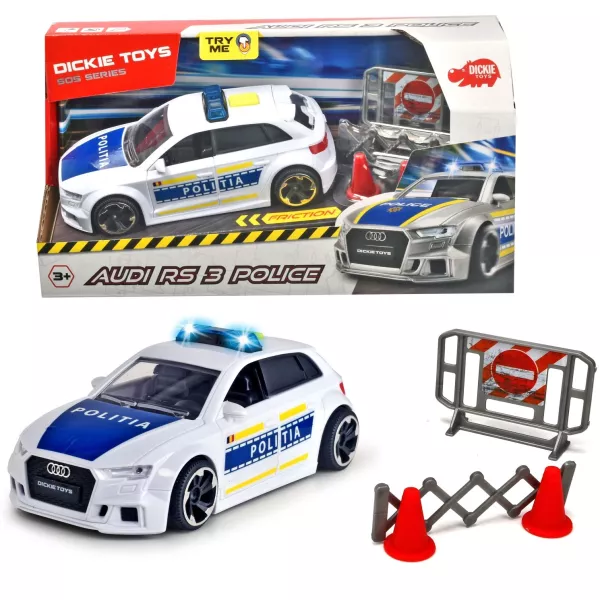 Dickie: Román Audi RS3 rendőrautó, 1:32