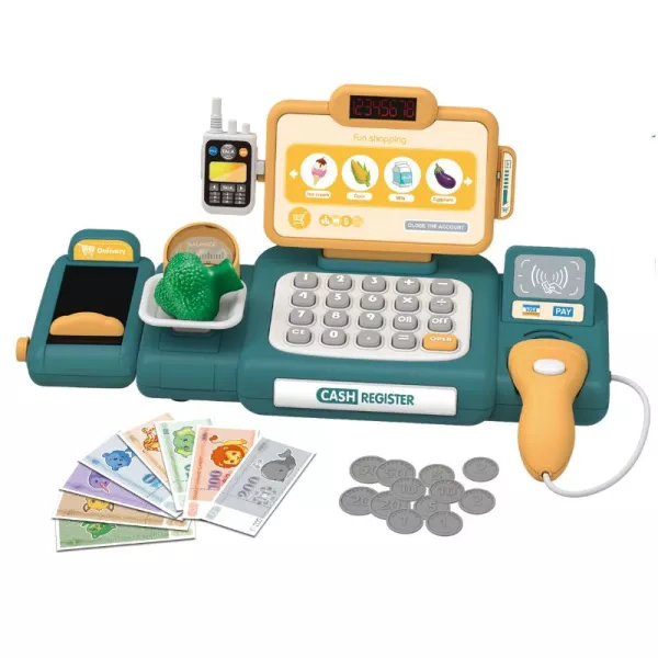 Casă de marcat cu accesorii - 37 piese, verde