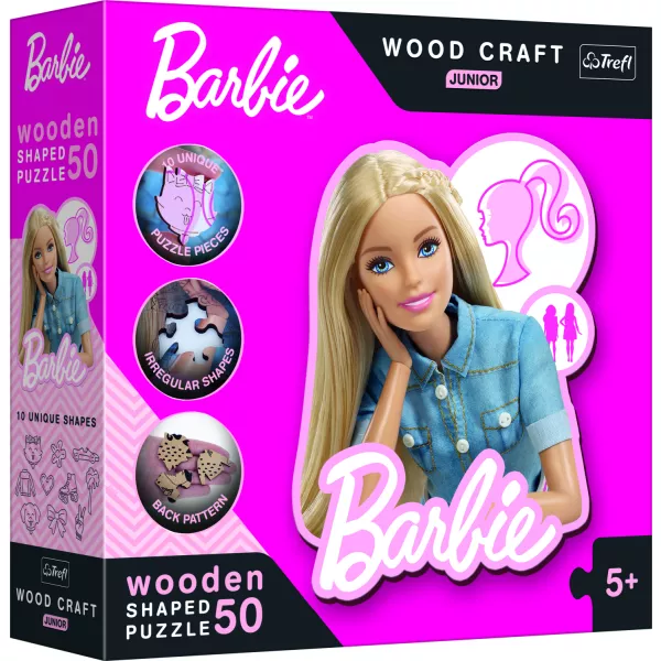 Trefl Puzzle Wood Craft: Barbie – 50 piese, din lemn