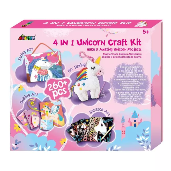 Avenir Kids: 4 în 1 set creativ - unicorn