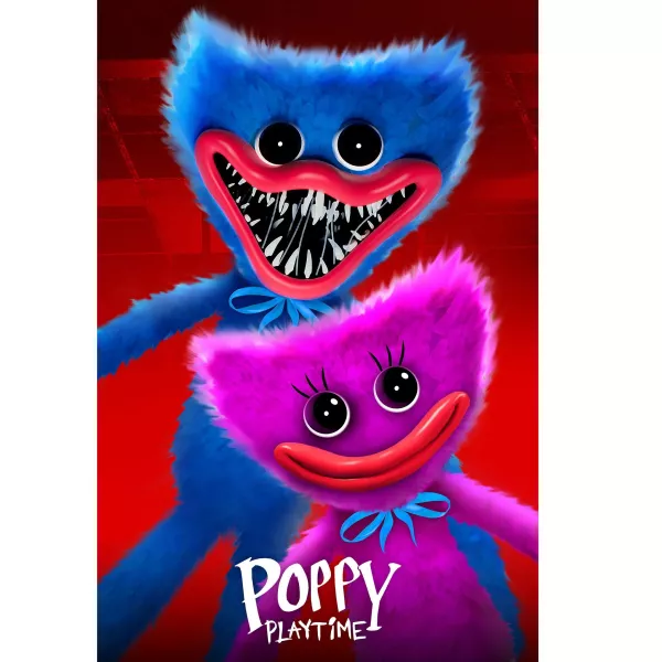 Poppy: Playtime Huggy Wuggy és Missy Kissy takaró - 130 x 170 cm
