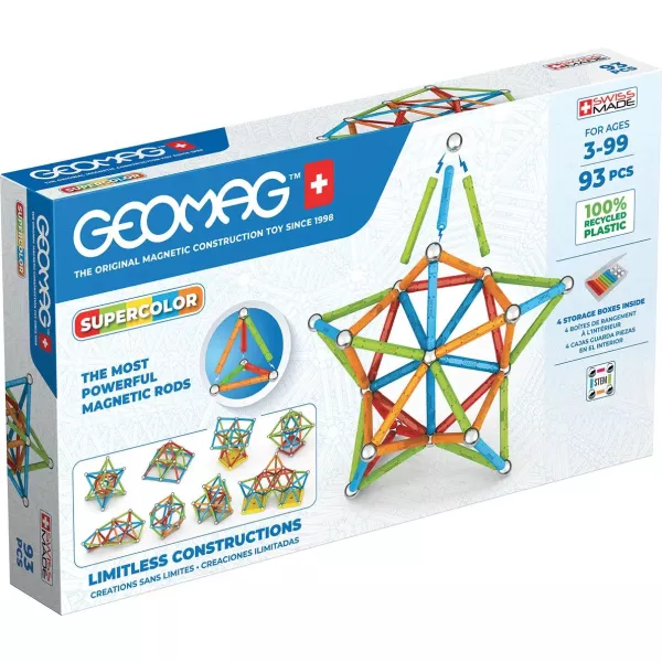 Geomag Supercolor Recycled: Mágneses építőjáték készlet - 93 db-os
