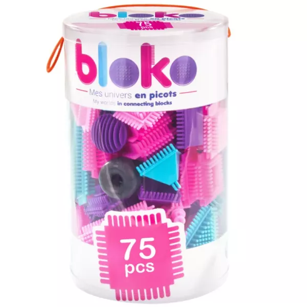 Bloko: blocuri de construcție cu țepi - 75 buc, roz