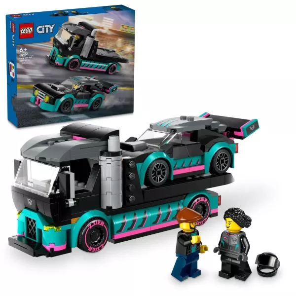 LEGO® City: Mașină de curse și camion transportator de mașini 60406
