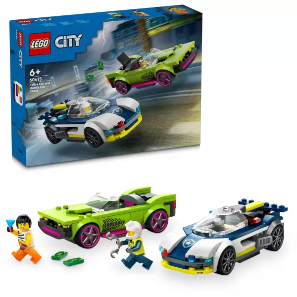 LEGO® City: Urmărire cu mașină de poliție și mașină puternică 60415