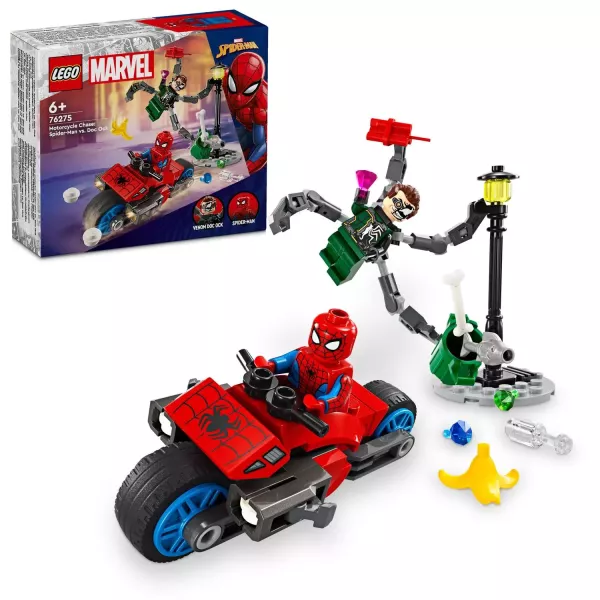 Lego® Marvel: Motoros üldözés: Urmărire pe motocicletă: Omul Păianjen vs Doc Ock 76275
