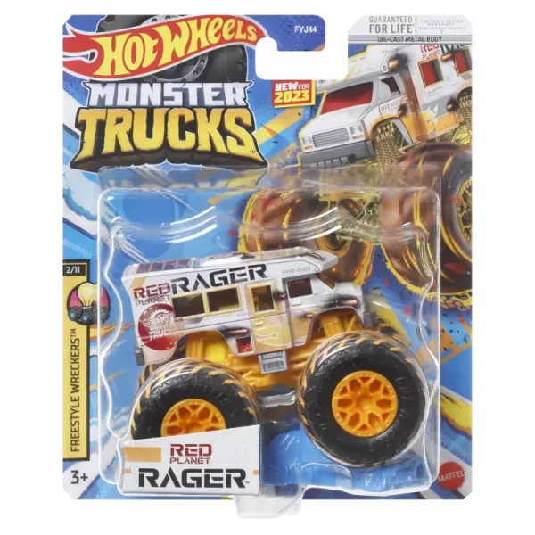 Hot Wheels Monster Trucks: Red Planet Rager kisautó, 1:64
