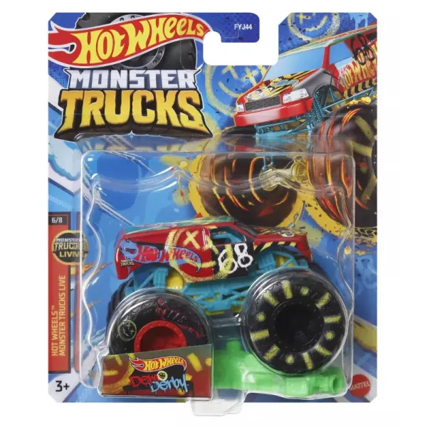 Hot Wheels Monster Trucks: Dem Derby kisautó, 1:64
