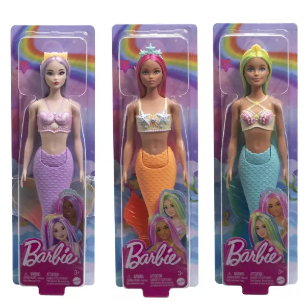 Barbie Dreamtopia: Păpușă sirenă cu păr colorat - diferite