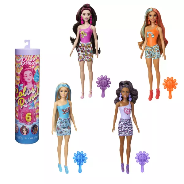 Barbie: Color Reveal păpușă curcubeu surpriză - diferite