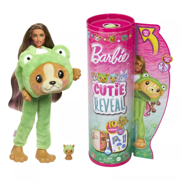 Barbie Cutie Reveal: Păpușă surpriză, seria 6 - Broasca