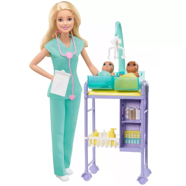 Barbie carieră: Medic pediatru blondă cu gemeni