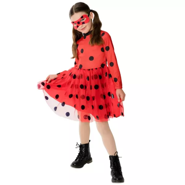 Rubies: Miraculous costum cu fustă de tul pentru copii de 5- 6 ani, 105- 116 cm