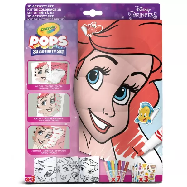 Crayola POPs: 3D cărți de colorat - Prințesele Disney