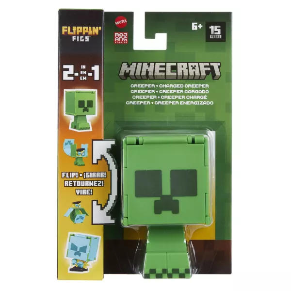 Minecraft: Flippin Figs figurină transformabilă - Creeper și creeper electronic(Charged Creeper)