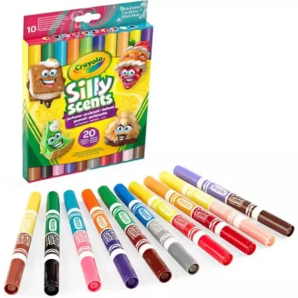 Crayola Silly Scents: Σετ μαρκαδόρων διπλής όψης με στρογγυλή άκρη - 10 τεμάχια