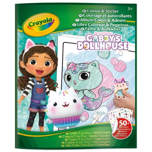 Crayola: libro para colorear con pegatinas - La Casa de Muñecas de Gabby