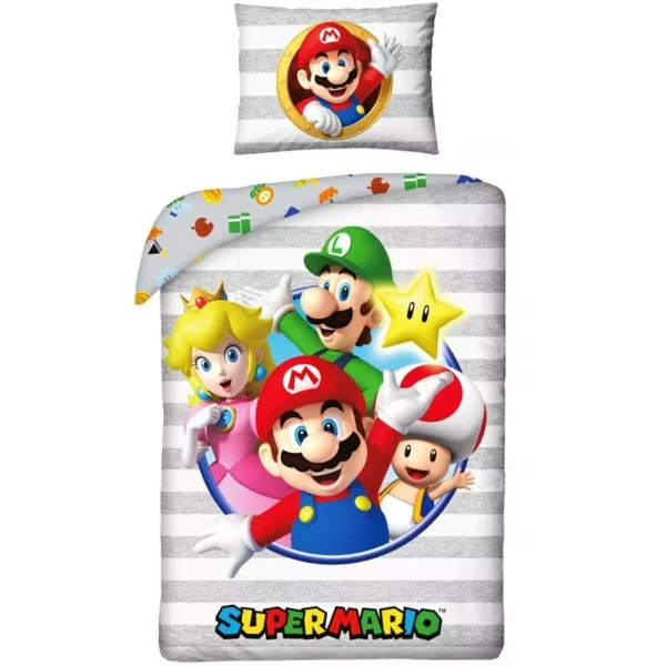 Super Mario: Lenjerie de pat - 140 x 200 cm
