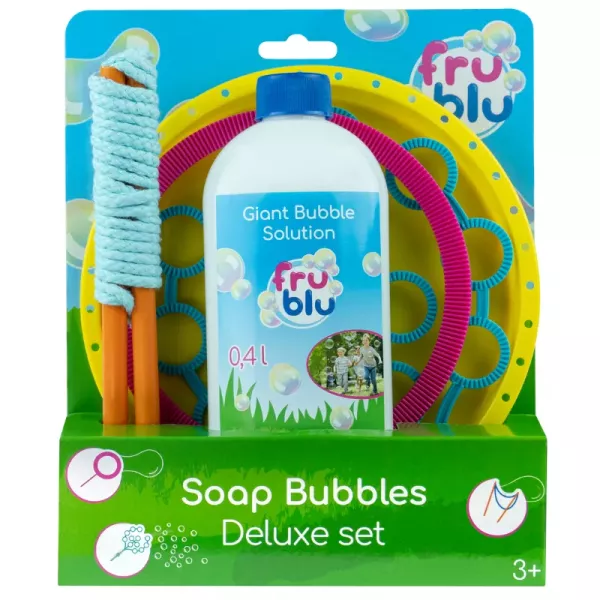 FruBlu: Deluxe set de suflat baloane de săpun cu 0.4 l lichid