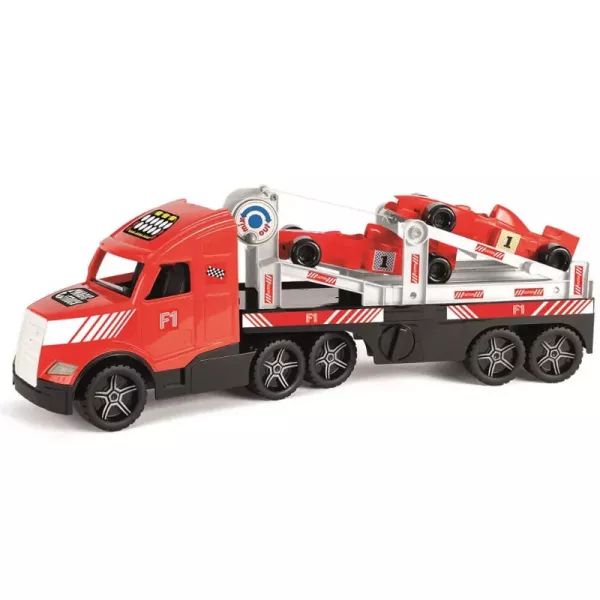 Wader: Magic Truck Action F1 autószállító kamion versenyautókkal - 79 cm akciós termékkép 1