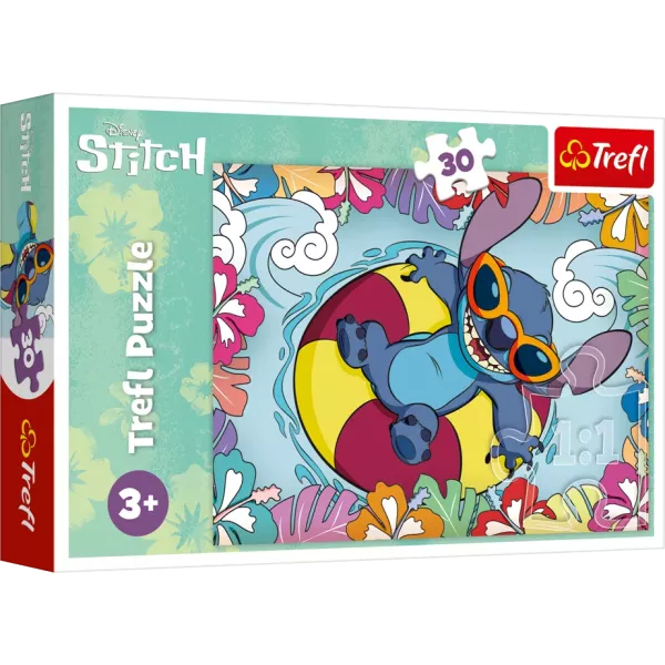 Trefl: Lilo&Stitch, Napozó Sitch puzzle - 30 darabos