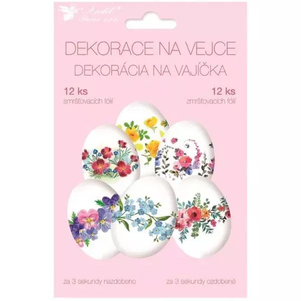 Tojásdíszítő fólia, 12 db-os - Virágok