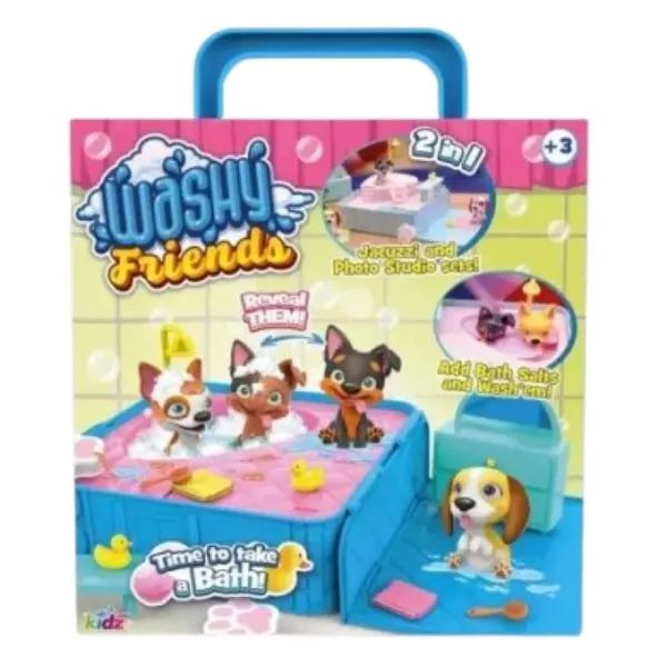 Washy Friends: Color reveal Pancsoló kutyusok jacuzzival és 7 kiegészítővel, 2 db figurával