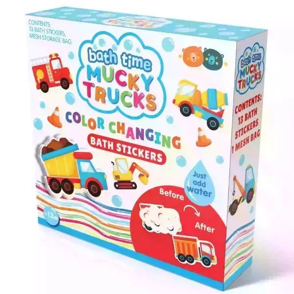 Buddy &amp; Barney: Színváltós csempetapasz fürdőjáték - Munkagépek