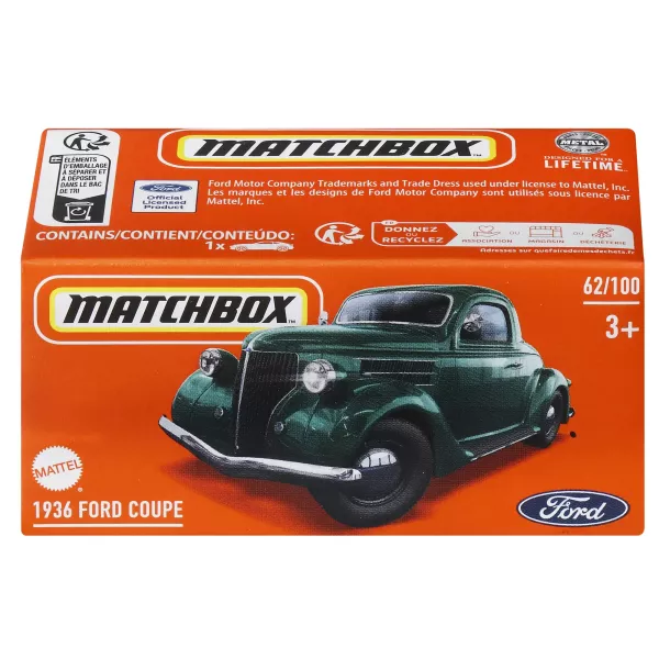 Matchbox: 1936 Ford Coupe kisautó papírdobozban