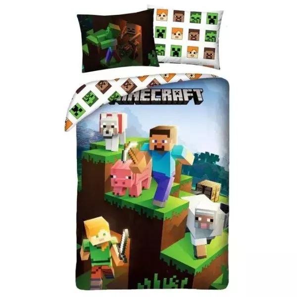 Minecraft: Steve și Alex lenjerie de pat - 140 x 200 cm
