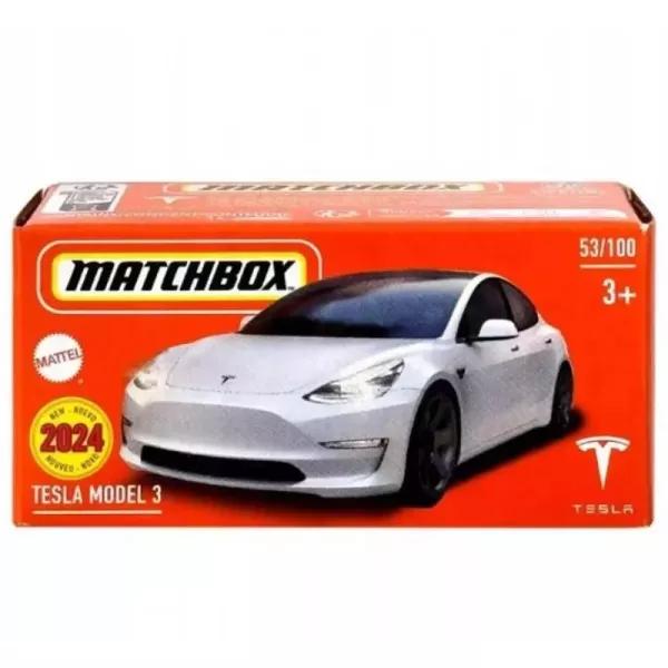 Matchbox: Tesla Model 3 kisautó papírdobozban