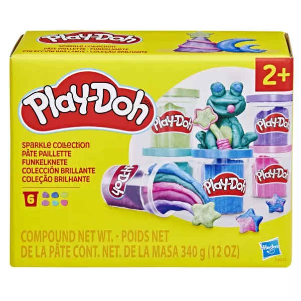 Play-Doh: Csillogó gyurmakészlet - 6 db-os