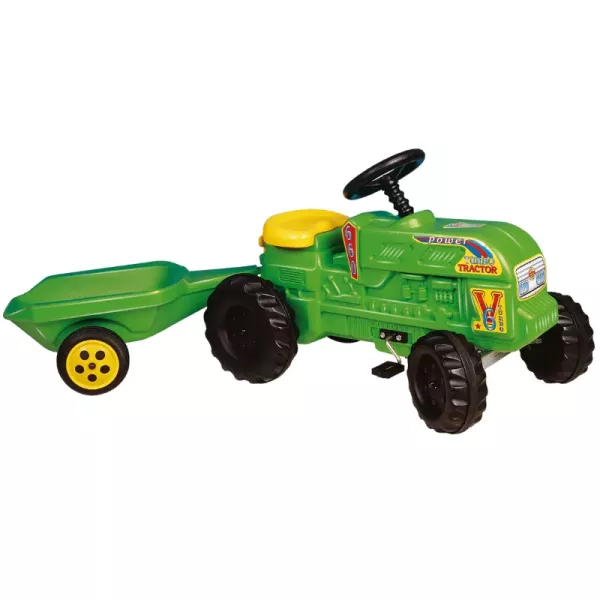 Tractor cu remorcă - verde
