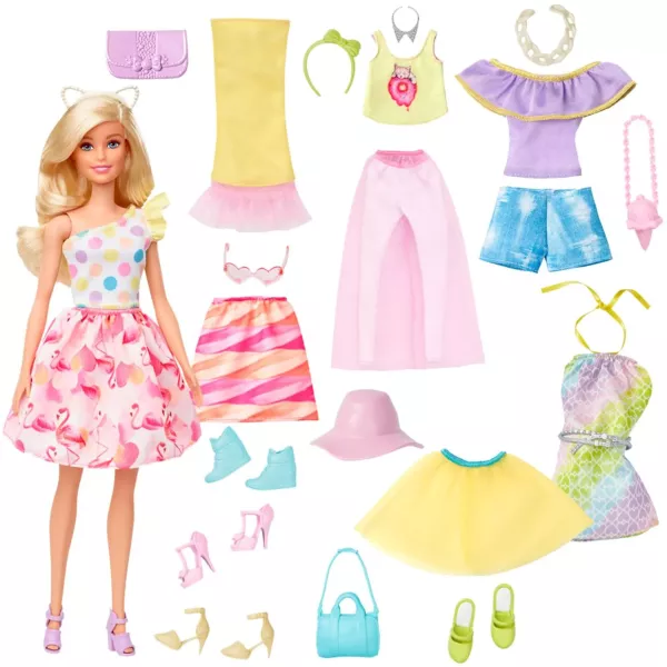 Barbie: set de modă cu păpușă și caiet de activități