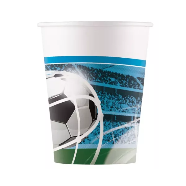 Pahare de hârtie cu model fotbal - 8 buc - 200 ml