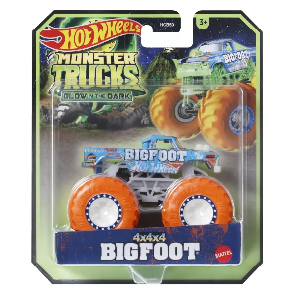 Hot Wheels:Monster Trucks care luminează în întuneric - Bigfoot