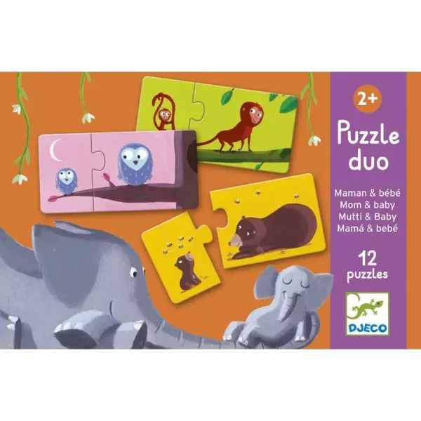 Puzzle de împerechere - mamă- bebe