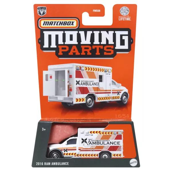 Matchbox Moving Parts: 2016 Ram Ambulance kisautó