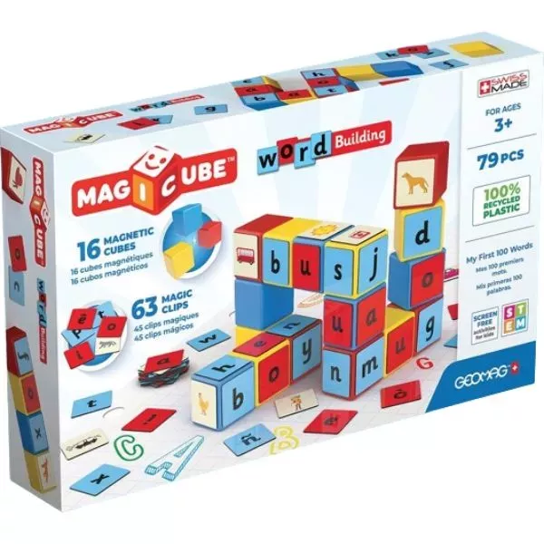 Geomag: Magicube - Betűs építőkockák - 79 db-os