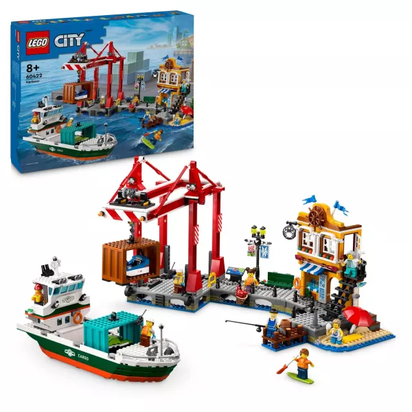 LEGO® CITY: Port și navă de transport marfă 60422