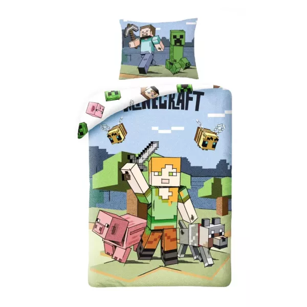 Minecraft: Microfiber lenjerie de pat - 140 x 200 cm