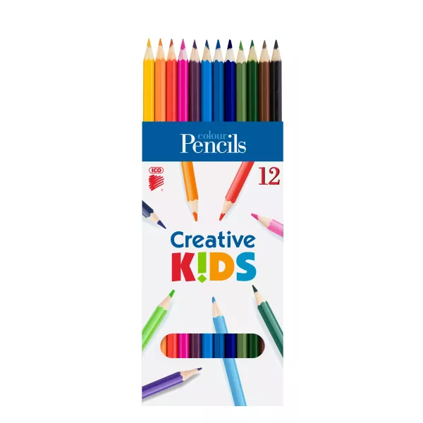 ICO Creative Kids: Matite colorate esagonali - Confezione da 12 pezzi