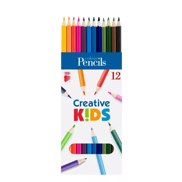 ICO Creative Kids: set de creioane colorate hexagonale - 12 buc
