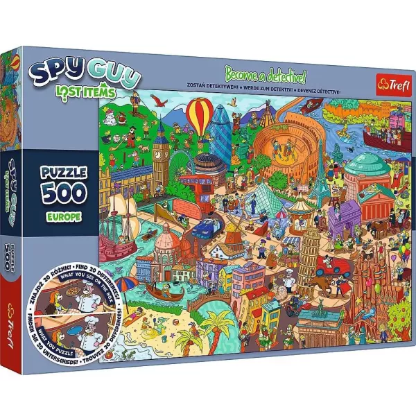 Trefl: Spy Guy Európa nyomozós képkereső puzzle - 500 darabos