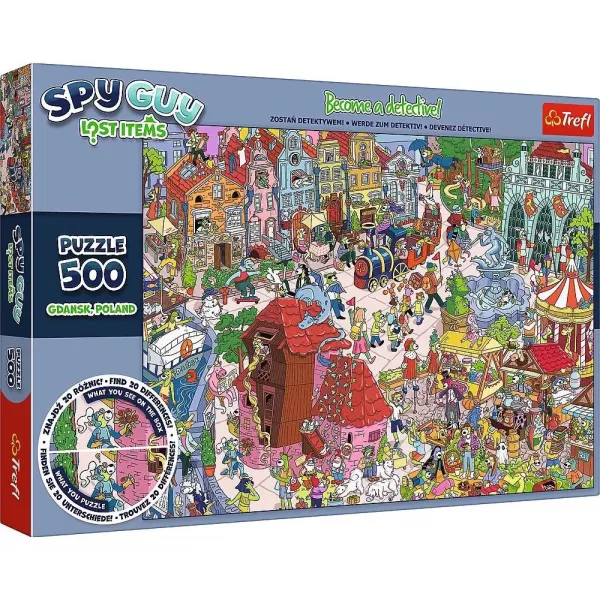 Trefl: Spy Guy Gdansk városa nyomozós képkereső puzzle - 500 darabos